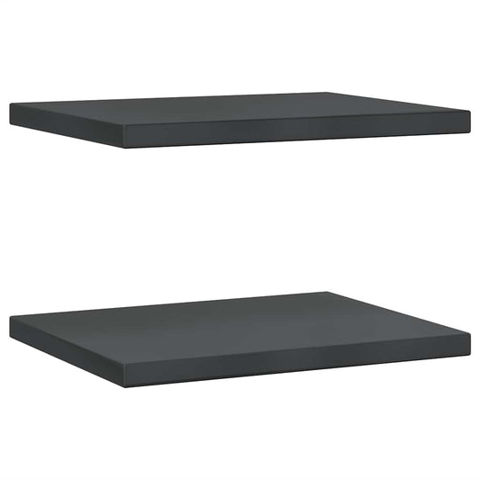 Wall Shelves 2 pcs 50x40 cm Black Stainless Steel Wall Shelves 2 pcs 50x40 cm Black Stainless Steel