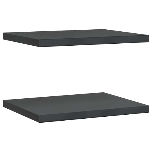 Wall Shelves 2 pcs 50x40 cm Black Stainless Steel Wall Shelves 2 pcs 50x40 cm Black Stainless Steel
