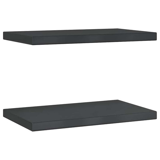 Wall Shelves 2 pcs 50x30 cm Black Stainless Steel Wall Shelves 2 pcs 50x30 cm Black Stainless Steel