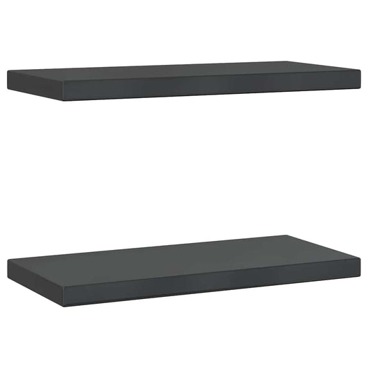 Wall Shelves 2 pcs 50x23.5 cm Black Stainless Steel Wall Shelves 2 pcs 50x23.5 cm Black Stainless Steel