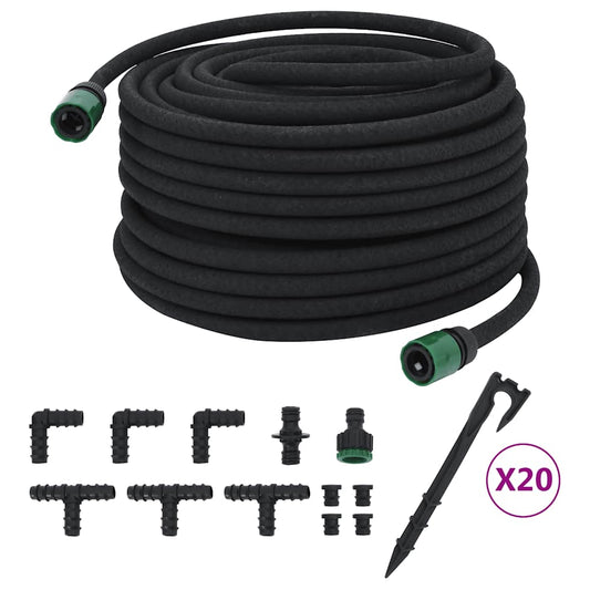 Garden Soaker Hose Black 0.6" 50 m Rubber Garden Soaker Hose Black 0.6" 50 m Rubber