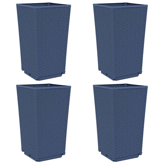 Garden Planters 4 pcs Blue Grey 32.5x32.5x57 cm PP Garden Planters 4 pcs Blue Grey 32.5x32.5x57 cm PP