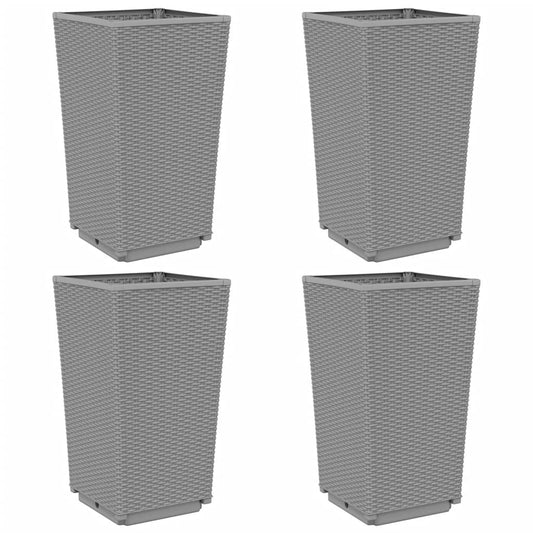 Garden Planters 4 pcs Light Grey 32.5x32.5x57 cm PP Garden Planters 4 pcs Light Grey 32.5x32.5x57 cm PP