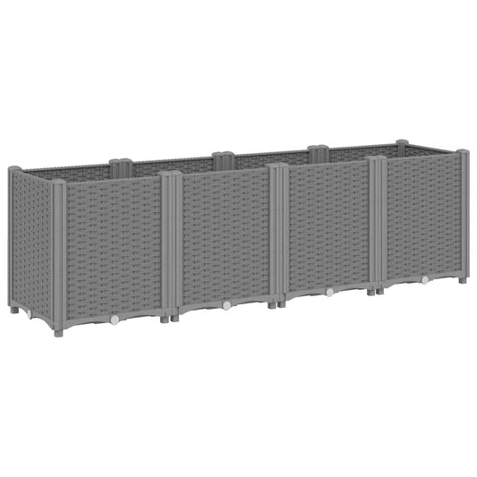Garden Planter Light Grey 160x40x53 cm PP Garden Planter Light Grey 160x40x53 cm PP
