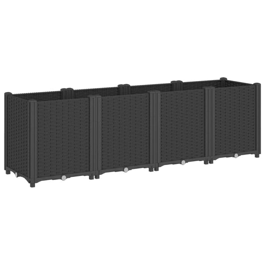 Garden Planter Black 160x40x53 cm PP Garden Planter Black 160x40x53 cm PP