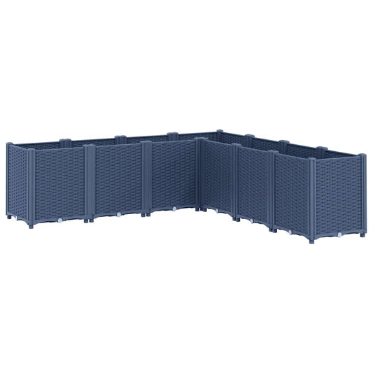 Garden Planter Blue Grey 160x160x53 cm PP Garden Planter Blue Grey 160x160x53 cm PP