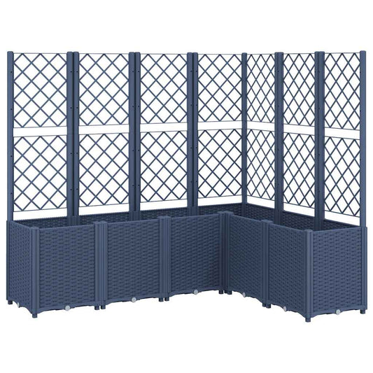 Garden Planter with Trellis Blue Grey 160x120x140 cm PP Garden Planter with Trellis Blue Grey 160x120x140 cm PP