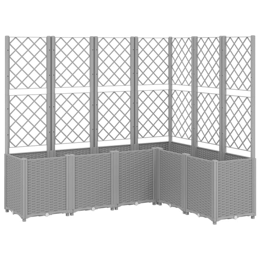 Garden Planter with Trellis Light Grey 160x120x140 cm PP Garden Planter with Trellis Light Grey 160x120x140 cm PP