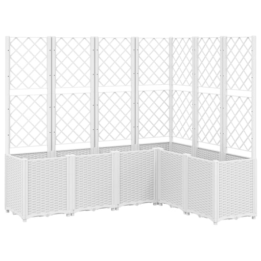 Garden Planter with Trellis White 160x120x140 cm PP Garden Planter with Trellis White 160x120x140 cm PP