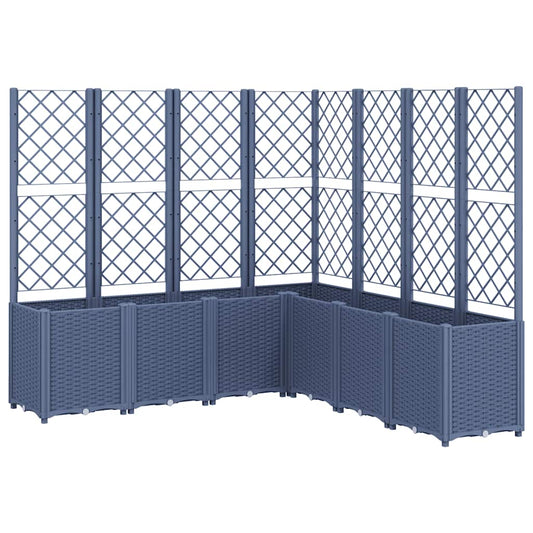 Garden Planter with Trellis Blue Grey 160x160x140 cm PP Garden Planter with Trellis Blue Grey 160x160x140 cm PP