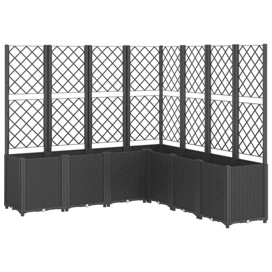 Garden Planter with Trellis Black 160x160x140 cm PP Garden Planter with Trellis Black 160x160x140 cm PP