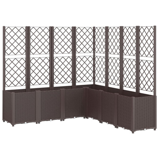 Garden Planter with Trellis Brown 160x160x140 cm PP Garden Planter with Trellis Brown 160x160x140 cm PP