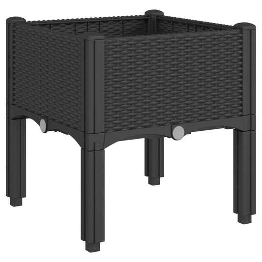 Garden Planter with Legs Black 40x40x42 cm PP Garden Planter with Legs Black 40x40x42 cm PP