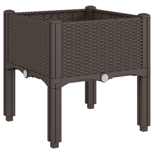 Garden Planter with Legs Brown 40x40x42 cm PP Garden Planter with Legs Brown 40x40x42 cm PP