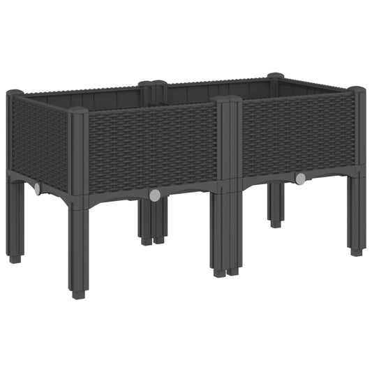 Garden Planter with Legs Black 80x40x42 cm PP Garden Planter with Legs Black 80x40x42 cm PP