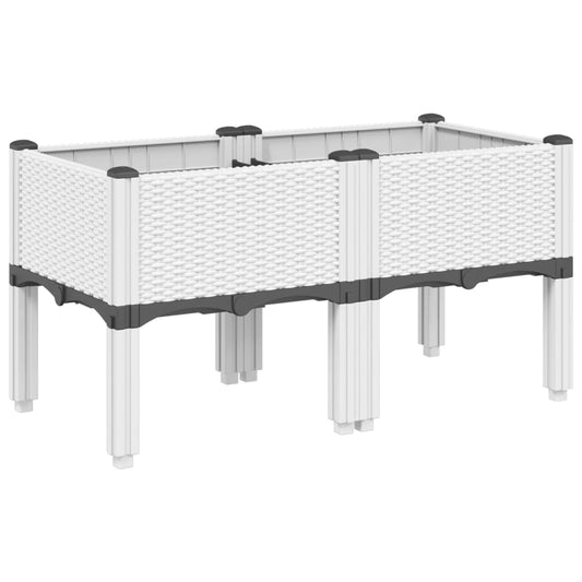 Garden Planter with Legs White 80x40x42 cm PP Garden Planter with Legs White 80x40x42 cm PP