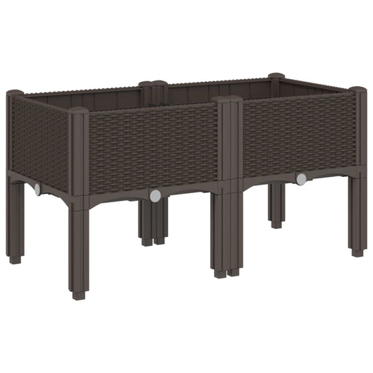 Garden Planter with Legs Brown 80x40x42 cm PP Garden Planter with Legs Brown 80x40x42 cm PP