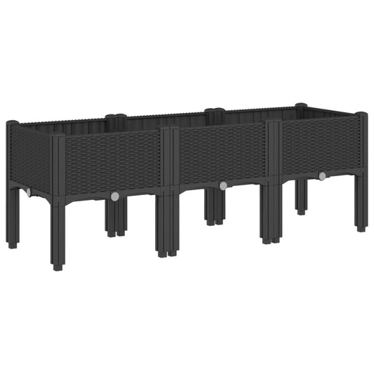 Garden Planter with Legs Black 120x40x42 cm PP Garden Planter with Legs Black 120x40x42 cm PP