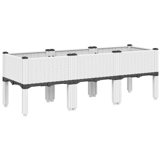 Garden Planter with Legs White 120x40x42 cm PP Garden Planter with Legs White 120x40x42 cm PP