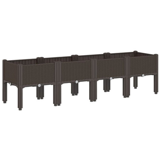 Garden Planter with Legs Brown 160x40x42 cm PP Garden Planter with Legs Brown 160x40x42 cm PP