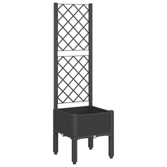 Garden Planter with Trellis Black 40x40x142 cm PP Garden Planter with Trellis Black 40x40x142 cm PP