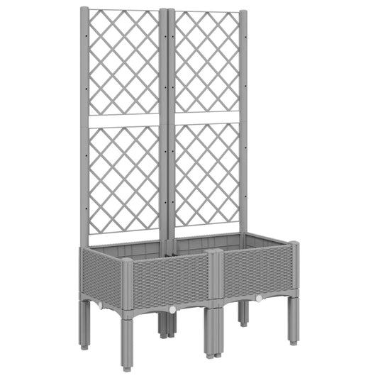 Garden Planter with Trellis Light Grey 80x40x142 cm PP Garden Planter with Trellis Light Grey 80x40x142 cm PP