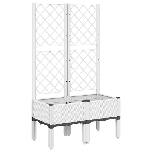 Garden Planter with Trellis White 80x40x142 cm PP Garden Planter with Trellis White 80x40x142 cm PP