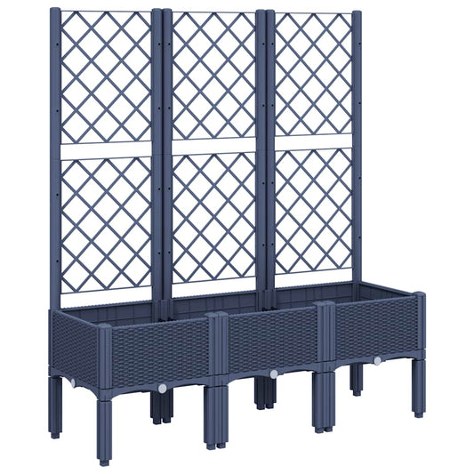Garden Planter with Trellis Blue Grey 120x40x142 cm PP Garden Planter with Trellis Blue Grey 120x40x142 cm PP