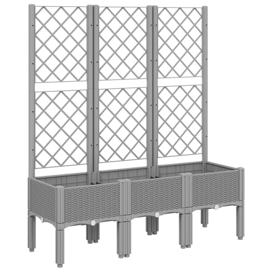 Garden Planter with Trellis Light Grey 120x40x142 cm PP Garden Planter with Trellis Light Grey 120x40x142 cm PP