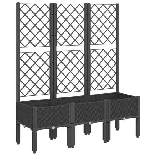 Garden Planter with Trellis Black 120x40x142 cm PP Garden Planter with Trellis Black 120x40x142 cm PP