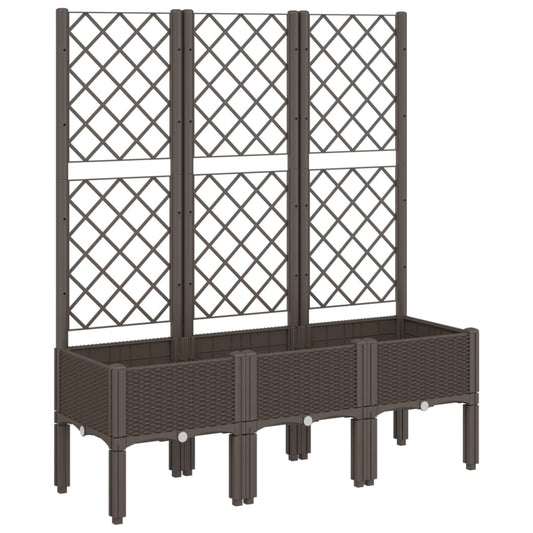 Garden Planter with Trellis Brown 120x40x142 cm PP Garden Planter with Trellis Brown 120x40x142 cm PP
