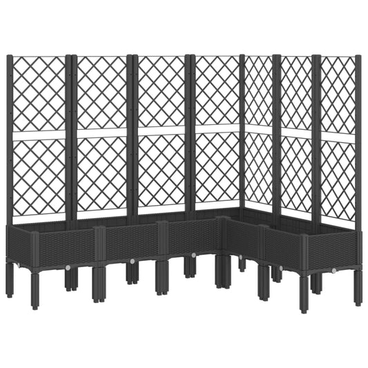 Garden Planter with Trellis Black 160x120x142 cm PP Garden Planter with Trellis Black 160x120x142 cm PP