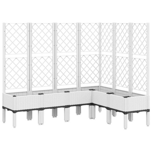Garden Planter with Trellis White 160x120x142 cm PP Garden Planter with Trellis White 160x120x142 cm PP