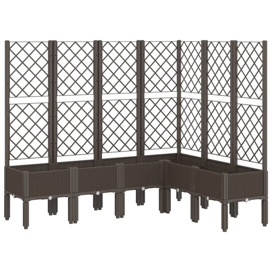 Garden Planter with Trellis Brown 160x120x142 cm PP Garden Planter with Trellis Brown 160x120x142 cm PP