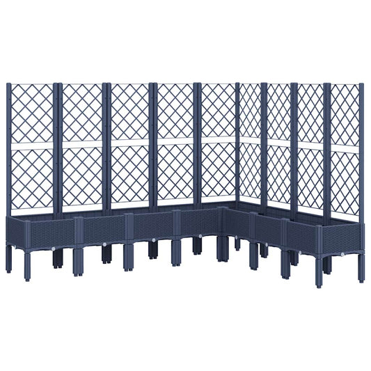 Garden Planter with Trellis Blue Grey 200x160x142 cm PP Garden Planter with Trellis Blue Grey 200x160x142 cm PP