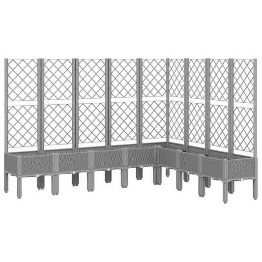 Garden Planter with Trellis Light Grey 200x160x142 cm PP Garden Planter with Trellis Light Grey 200x160x142 cm PP