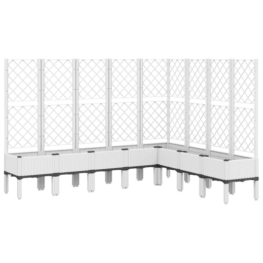 Garden Planter with Trellis White 200x160x142 cm PP Garden Planter with Trellis White 200x160x142 cm PP