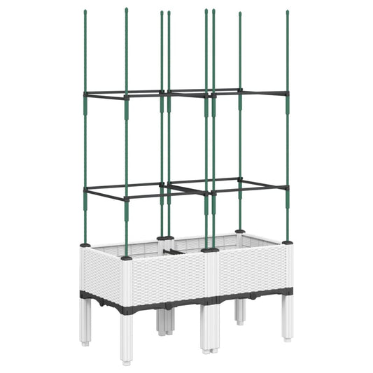 Garden Planter with Trellis White 80x40x142.5 cm PP Garden Planter with Trellis White 80x40x142.5 cm PP