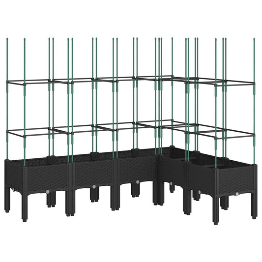 Garden Planter with Trellis Black 160x120x142.5 cm PP Garden Planter with Trellis Black 160x120x142.5 cm PP