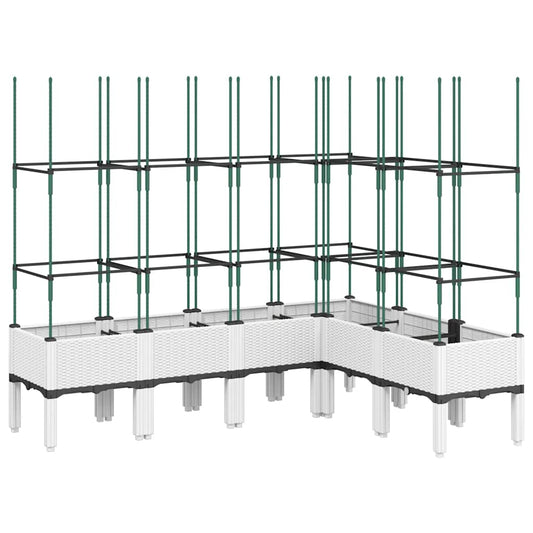 Garden Planter with Trellis White 160x120x142.5 cm PP Garden Planter with Trellis White 160x120x142.5 cm PP