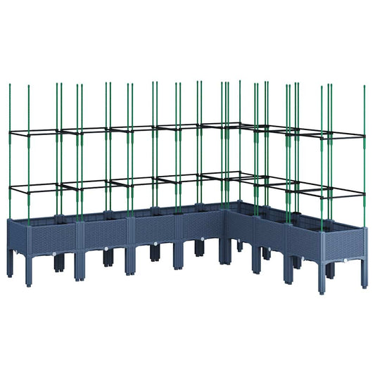 Garden Planter with Trellis Blue Grey 200x160x142.5 cm PP Garden Planter with Trellis Blue Grey 200x160x142.5 cm PP