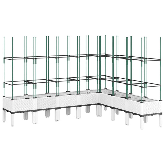 Garden Planter with Trellis White 200x160x142.5 cm PP Garden Planter with Trellis White 200x160x142.5 cm PP