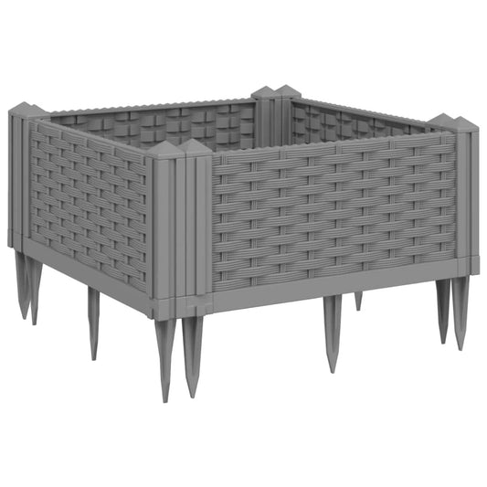 Garden Planter with Pegs Light Grey 42.5x42.5x28.5 cm PP Garden Planter with Pegs Light Grey 42.5x42.5x28.5 cm PP