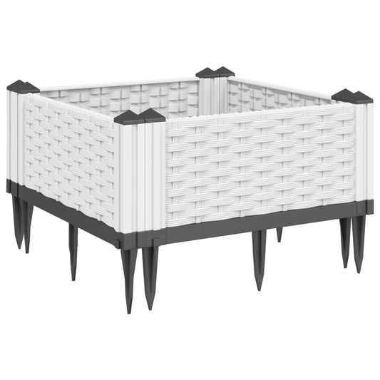 Garden Planter with Pegs White 42.5x42.5x28.5 cm PP Garden Planter with Pegs White 42.5x42.5x28.5 cm PP