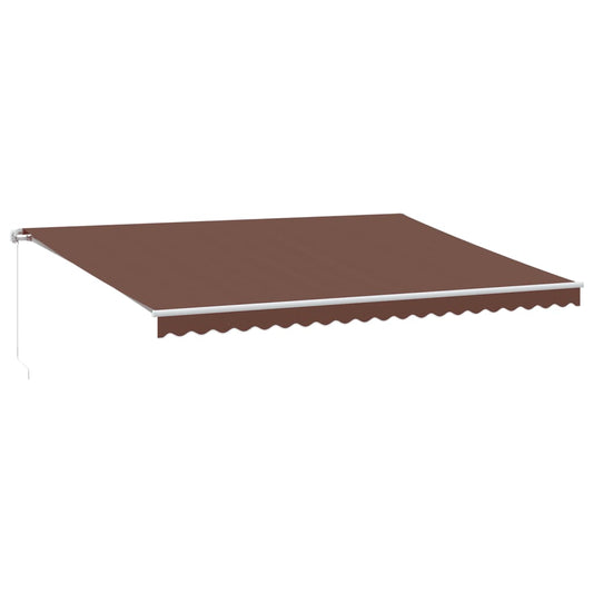 Retractable Awning Brown 500 x 350 cm Fabric and Aluminium Retractable Awning Brown 500 x 350 cm Fabric and Aluminium
