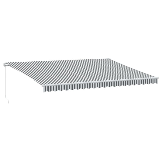 Manual Retractable Awning Anthracite&White 500x350 cm Manual Retractable Awning Anthracite&White 500x350 cm
