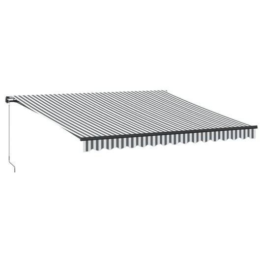Manual Retractable Awning with LEDs Anthracite&White 400x350 cm Manual Retractable Awning with LEDs Anthracite&White 400x350 cm