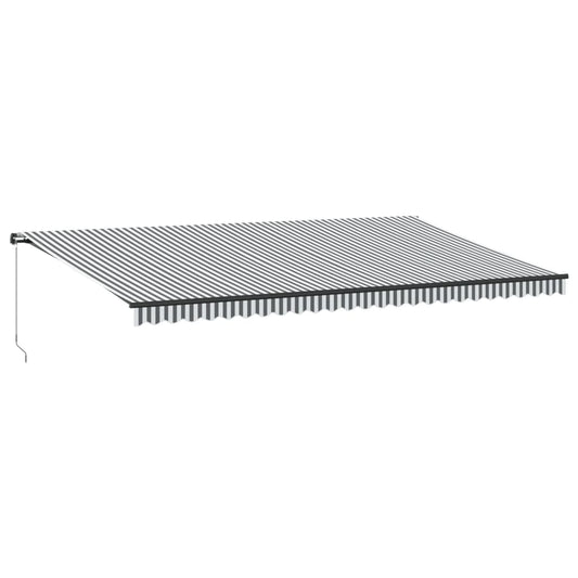 Manual Retractable Awning with LEDs Anthracite&White 600x350 cm Manual Retractable Awning with LEDs Anthracite&White 600x350 cm