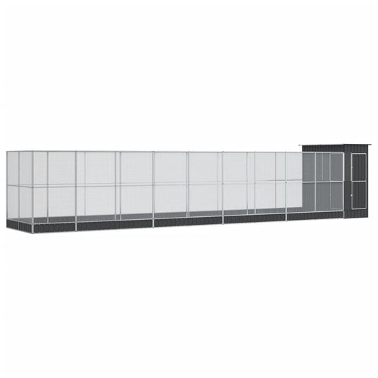 Aviary with Extension Silver 1037x203x216 cm Steel Aviary with Extension Silver 1037x203x216 cm Steel