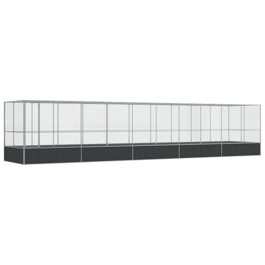 Aviary with Extension Silver 1039x207x212 cm Steel Aviary with Extension Silver 1039x207x212 cm Steel